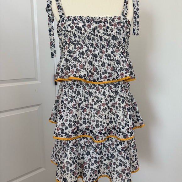 Tularosa Gloria Mini Dress Malibu Floral Revolve Size Medium Romantic Tiered - Picture 2 of 12